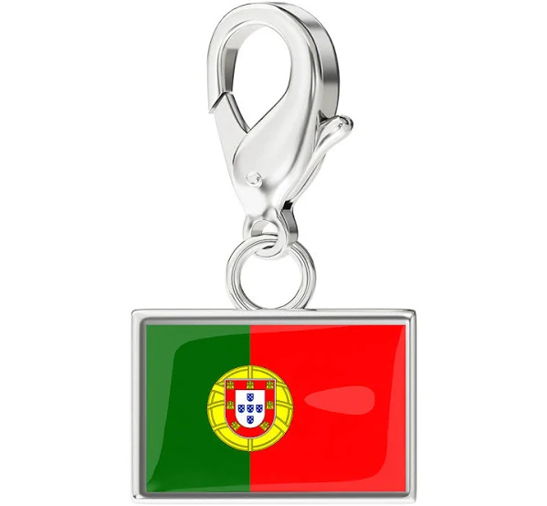 Portugal Silver Flag & Map Charm